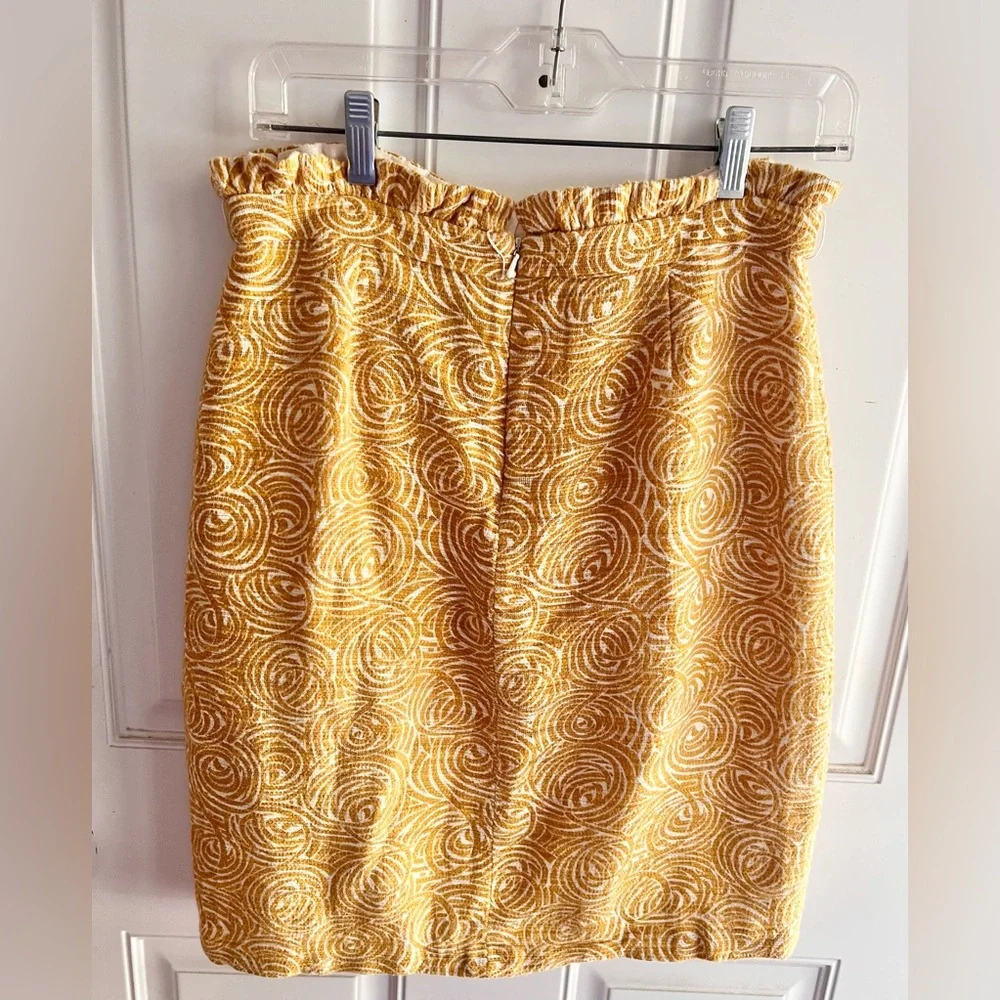 ANTHROPOLOGIE Elevenses Pencil Skirt Yellow sz 4 Business Casual - Picture 2 of 6